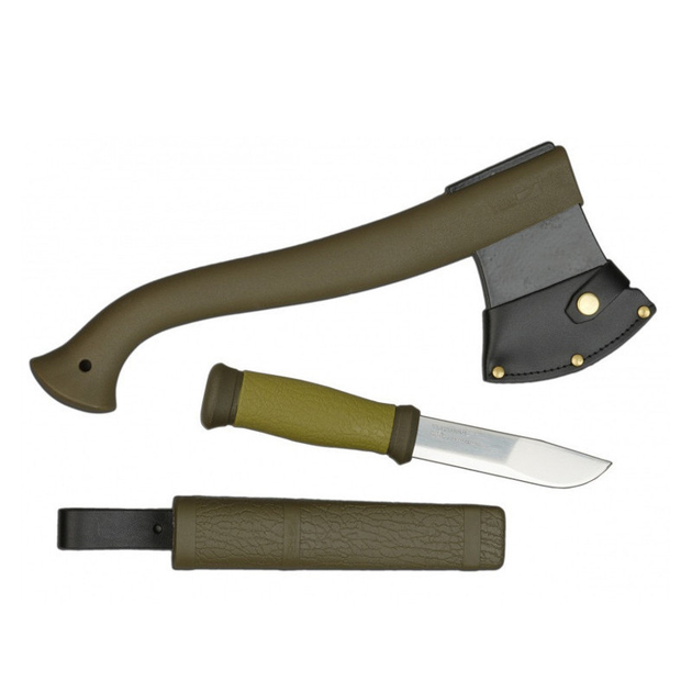 Набір Morakniv Outdoor Kit MG Ніж Outdoor 2000+Сокира Camping axe Нержавіюча сталь Зелений колір (1- - зображення 1