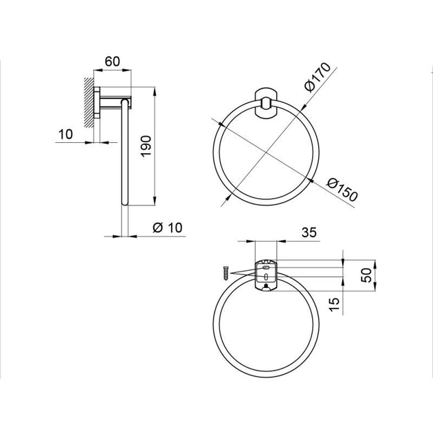 Тримач для рушника Qtap Liberty D 160 мм QTLIBCRM1160 Chrome - зображення 2