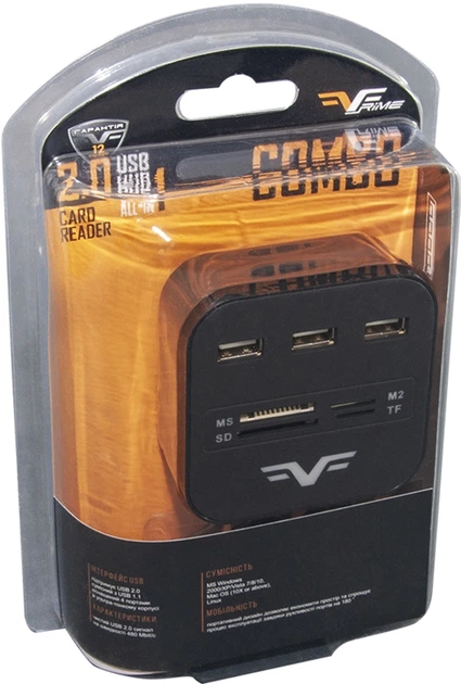 USB-хаб Frime 3-х портовый с кардридером All-in-One Black (FHC-AllinOne3p2B) - Фото 5 USB-хаб Frime 3-х портовый с кардридером All-in-One Black (FHC-AllinOne3p2B) - изображение 5