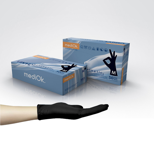 Перчатки медицинские Винил+Нитрил (Витрил), M, MediOk, 1 штука - изображение 1