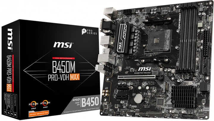 Płyta główna MSI B450M PRO-VDH MAX (sAM4, AMD B450, PCI-Ex16) - Zdjęcie 5 Płyta główna MSI B450M PRO-VDH MAX (sAM4, AMD B450, PCI-Ex16) - obraz 5