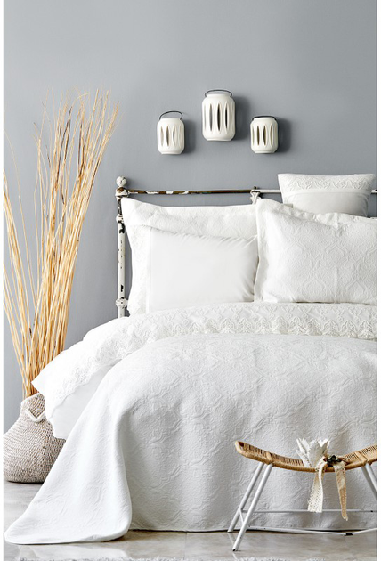 Комплект постельного белья Karaca Home 200х220 + Покрывало 240х250 (svt ...