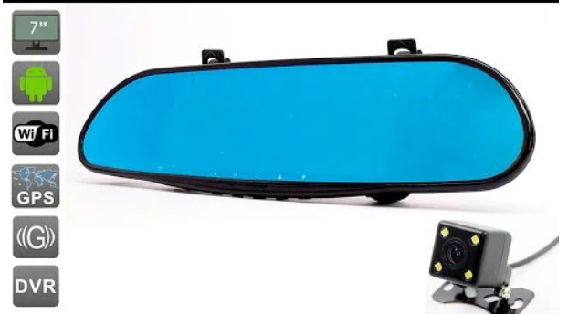 Автомобильный видеорегистратор зеркало FULL HD DVR D35 / K35, 7" сенсорный экран, 2 камеры, GPS навигатор, WiFI, Android, 3G сим - изображение 6