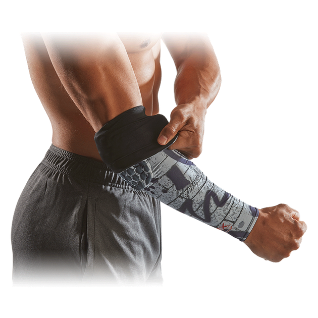 Компрессионный рукав с защитой (Двухсторонний) McDavid Hex Reversible Arm Sleeve(6500PR(Grafitti)) M Серый - Фото 2 Компрессионный рукав с защитой (Двухсторонний) McDavid Hex Reversible Arm Sleeve(6500PR(Grafitti)) M Серый - изображение 2