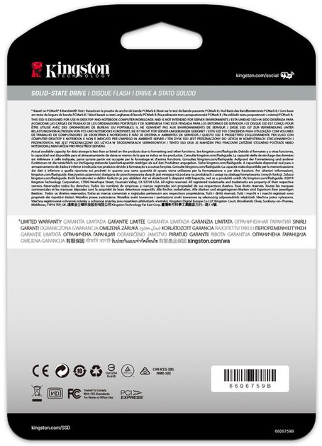 SSD диск Kingston KC2500 500GB NVMe M.2 2280 PCIe 3.0 x4 3D NAND TLC (SKC2500M8/500G) - изображение 4