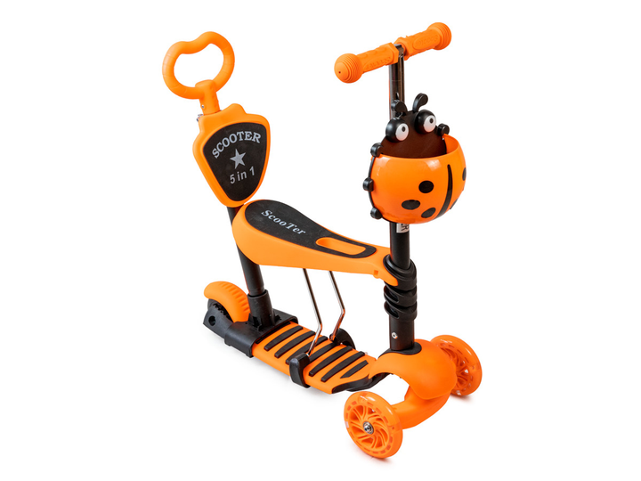 Самокат детский iTrike Maxi JR 3-026-B Божья коровка Родительская ручка ...