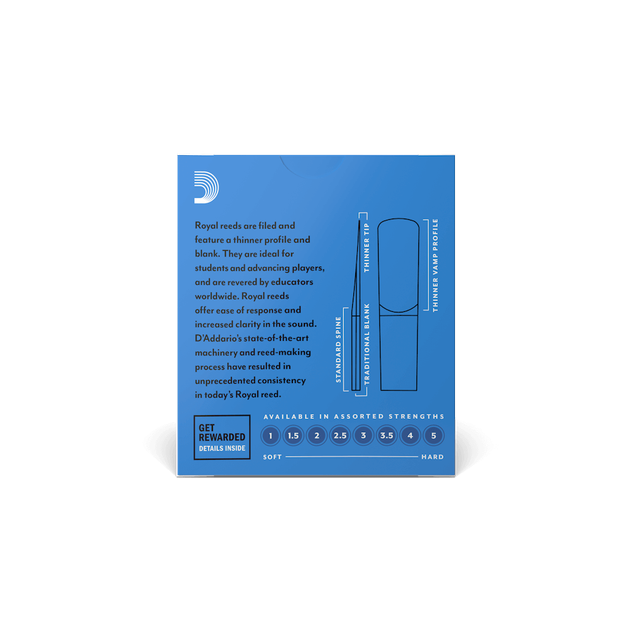 Трость для альт саксофона D'ADDARIO Royal - Alto Sax #3.0 (1шт) (6266) - изображение 3