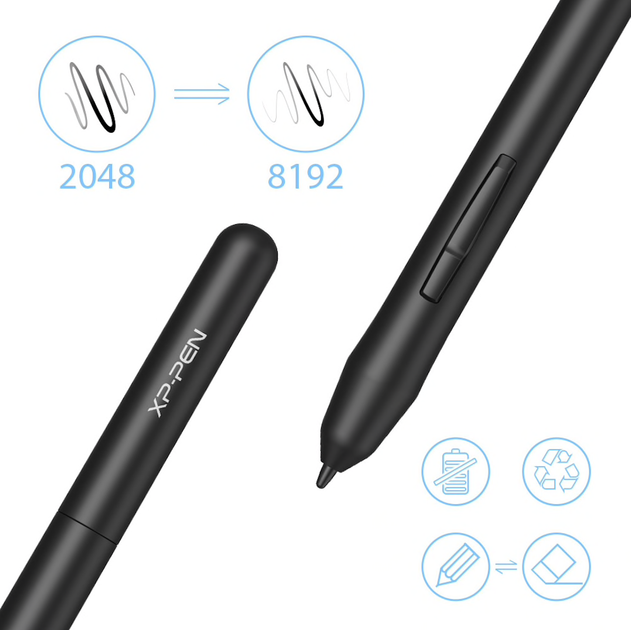 Планшет графический XP-Pen Star 03 V2 рабочая поверхность 254x152 мм 8192 уровней нажатия 8 экспресс клавиш - изображение 8