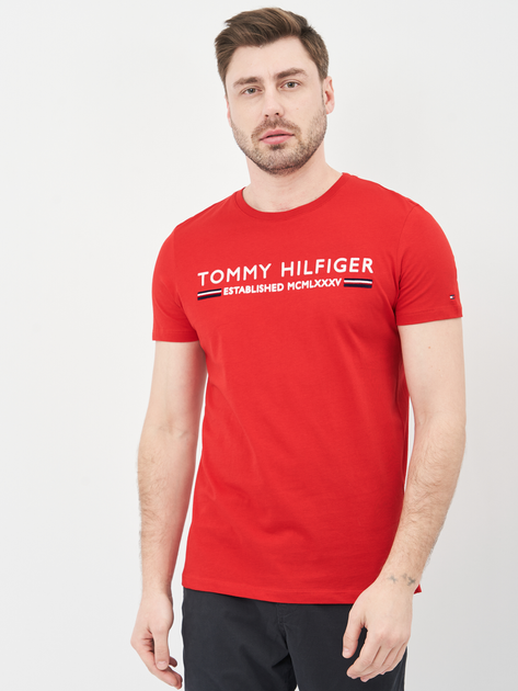 Акція на Футболка Tommy Hilfiger 10637.3 M (46) Червона від Rozetka