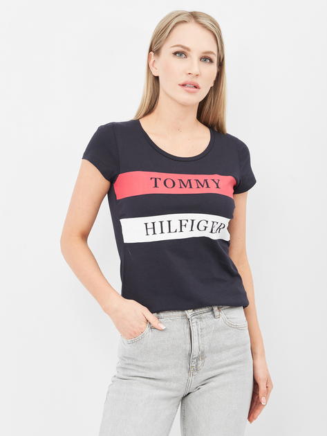 Футболка женская Tommy Hilfiger 10633 XL Темно-синяя – Брендовая одежда ...