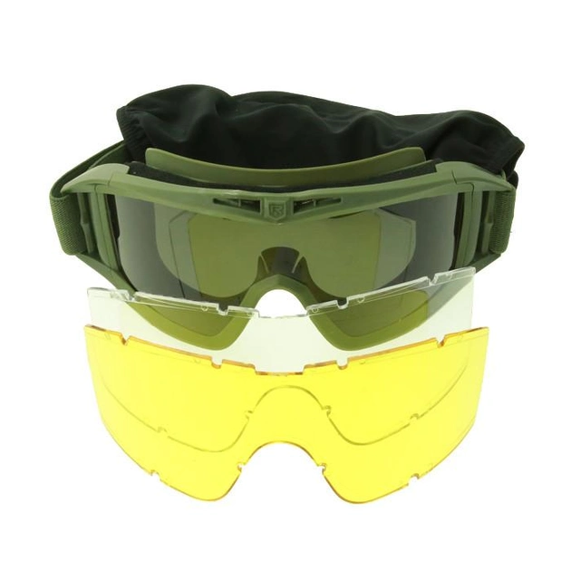 Тактичні окуляри захисна маска з 3 лінзами / Балістичні окуляри зі змінними лінзами - зображення 2