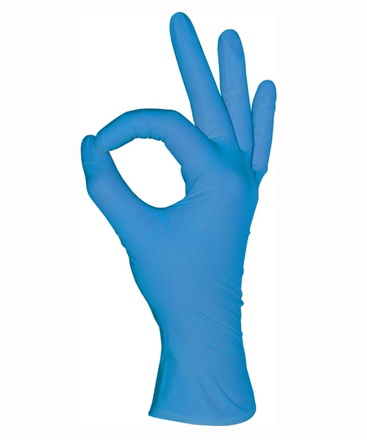 Рукавички Нітрилові Неопудрені MEDIOK Блакитні L (100 шт) - зображення 2
