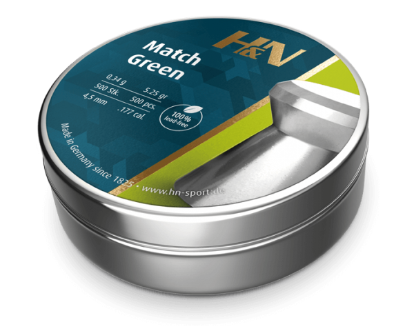 Пули H&N Match Green 0.34g (500шт) - зображення 1