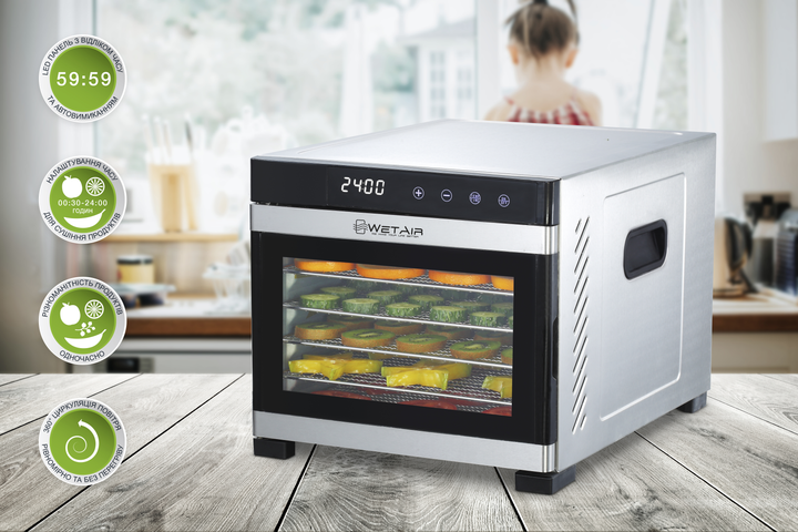 Сушилка для овощей и фруктов WetAir WFD-K650S - изображение 3