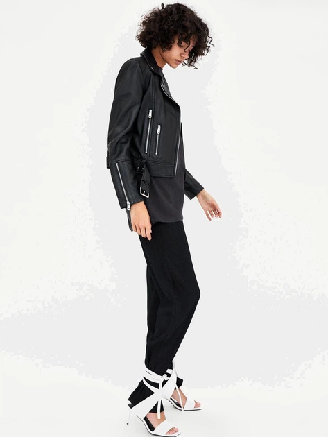Кожаная куртка Zara 5479/001/800-AAAD L Черная (DD3000002823468