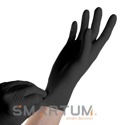 Перчатки нитриловые чёрные одноразовые нестерильные без пудры SFM 3.8 г размер M 100 шт - 50 пар - изображение 2