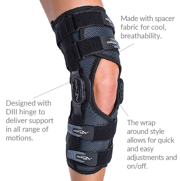 Ортез коленного сустава Donjoy Playmaker II Wrap 11-3497 Размер L Цвет Чёрный (908-25349) - изображение 4