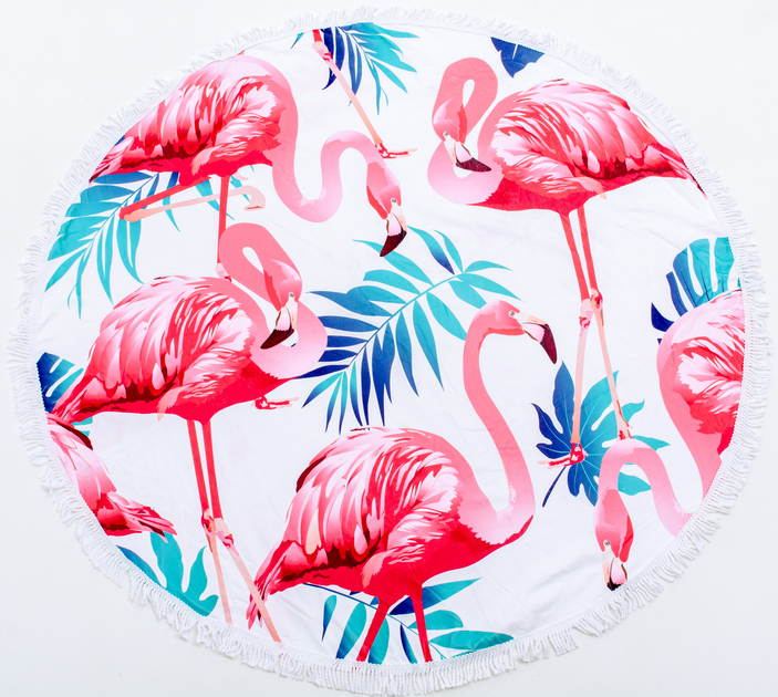 Акція на Пляжний рушник MirSon №5054 Summer Time Light flamingo 150x150 см від Rozetka