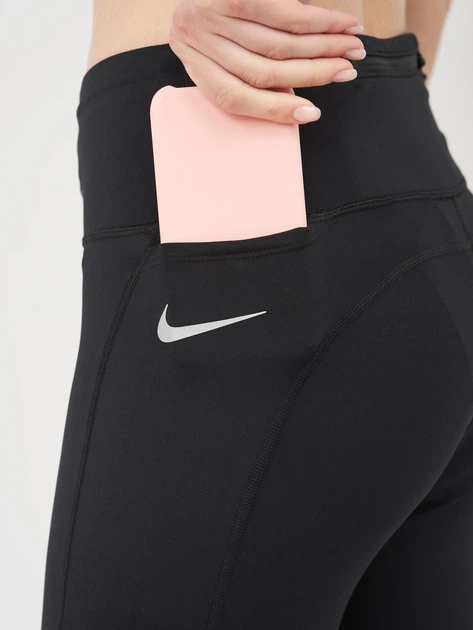 Спортивні легінси для фітнесу жіночі Nike W Nk Df Fast Tght CZ9240-010 XS Чорні (194501888837) - зображення 4
