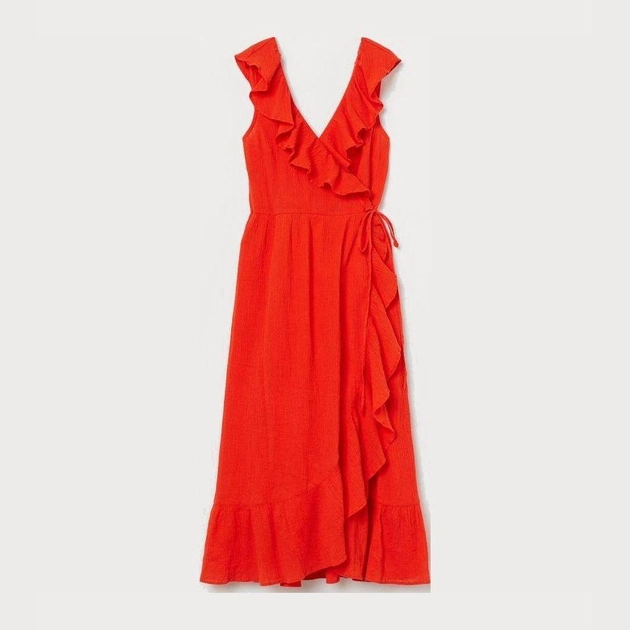 Акція на Плаття H&M 0825781005 40 (170/92А) Червоне з жовтогарячим від Rozetka
