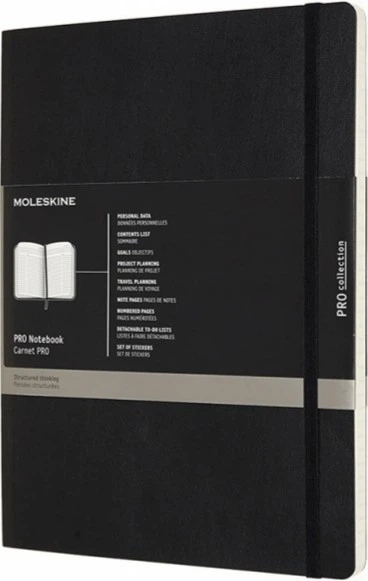 Блокнот недатований Moleskine PRO м'яка який великий 19 х 25 см чорний - Фото 1 Блокнот недатований Moleskine PRO м'яка який великий 19 х 25 см чорний - зображення 1