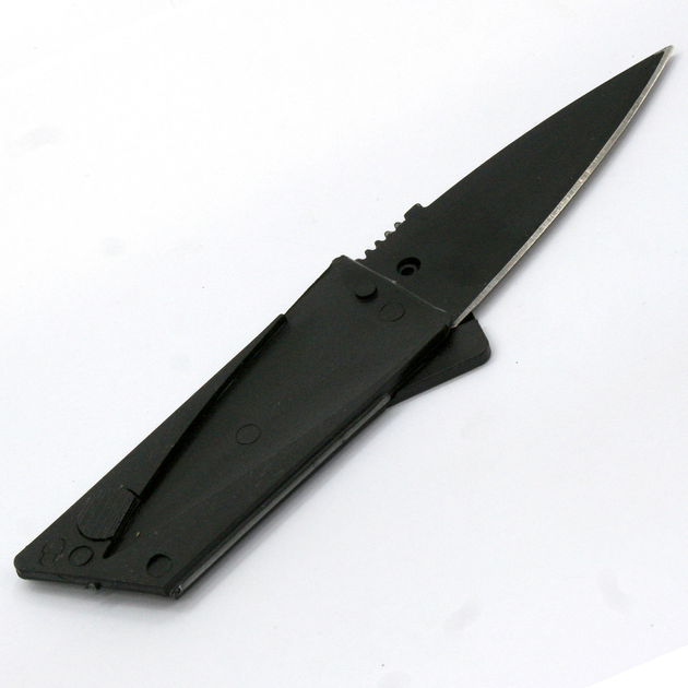 Стальной нож-кредитка в форме карточки (сталь и пластик) NV-01 черный - изображение 1