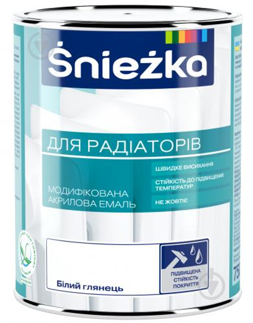 Sniezka Supermal водорозчинна для радіаторів білий глянець (0,75 л) Біла (558) - зображення 1