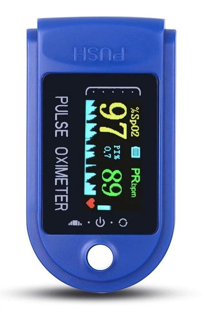 Пульсометр оксиметр на палец (пульсоксиметр) JN P01 TFT Blue - изображение 3