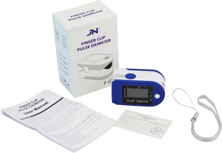 Пульсометр оксиметр на палец (пульсоксиметр) JN P01 TFT Blue - изображение 4
