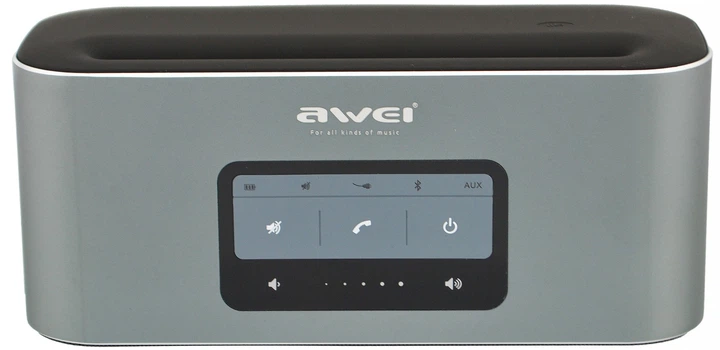 Портативна сенсорна Bluetooth колонка Awei Y600 (Bluetooth, MP3, AUX, Mic) Grey (5587) - Фото 3 Портативна сенсорна Bluetooth колонка Awei Y600 (Bluetooth, MP3, AUX, Mic) Grey (5587) - зображення 3