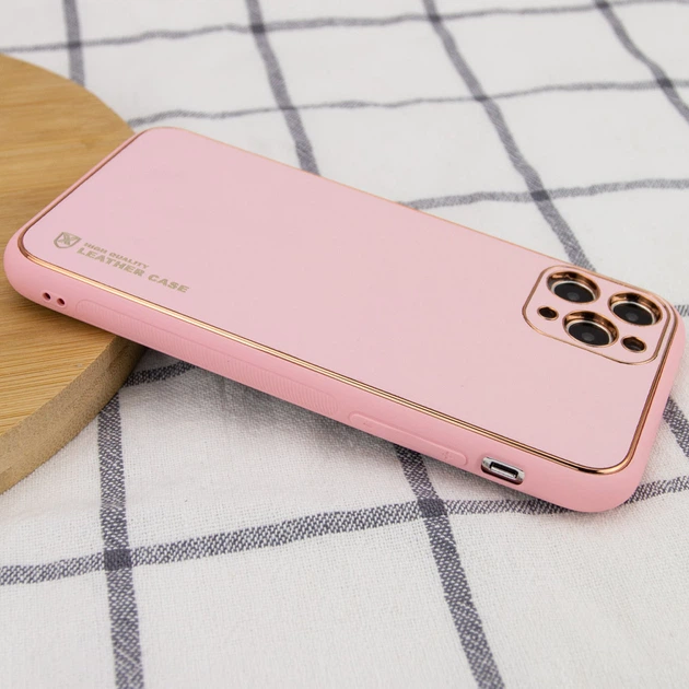 Кожаный чехол Xshield для Apple iPhone 12 Pro Max (6.7") Розовый / Pink Без бренда - изображение 3