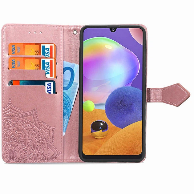Шкіряний чохол (книга) Art Case з візитницею для Samsung Galaxy A05s Рожевий Без бренду - Фото 3 Шкіряний чохол (книга) Art Case з візитницею для Samsung Galaxy A05s Рожевий Без бренду - зображення 3