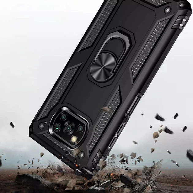 Ударопрочный чехол Serge Ring for Magnet для Xiaomi Poco X3 NFC / Poco X3 Pro Черный Без бренда - Фото 5 Ударопрочный чехол Serge Ring for Magnet для Xiaomi Poco X3 NFC / Poco X3 Pro Черный Без бренда - изображение 5