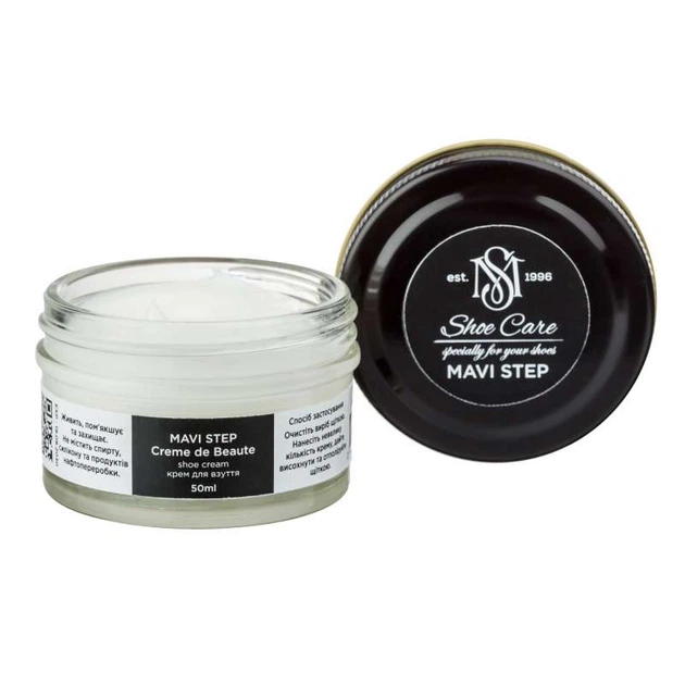 Крем для взуття нейтральний Mavi Step Creme De Beaute, 50 мл - Фото 1 Крем для взуття нейтральний Mavi Step Creme De Beaute, 50 мл - зображення 1