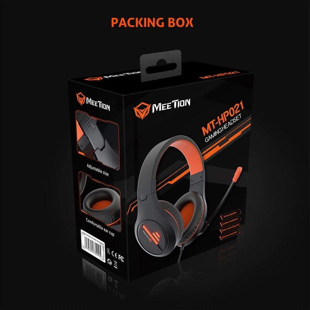 Игровые наушники MEETION Gaming Backlit MT-HP021 с микрофоном и LED подсветкой проводные Black (MT-HP021) - изображение 8