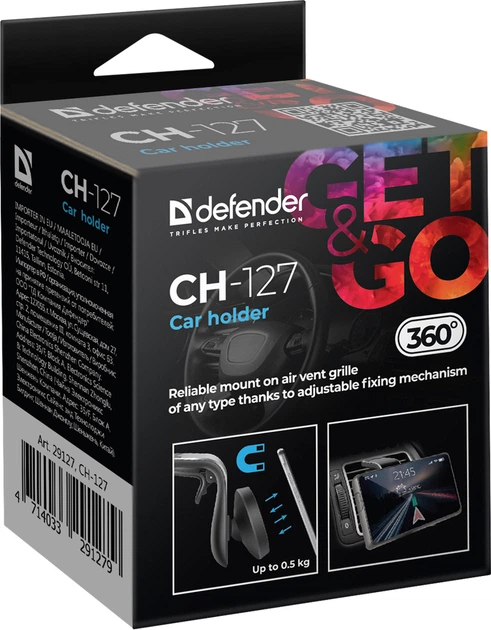 Автотримач для телефона магнітний Defender CH-127 Black (4714033291279) - зображення 9