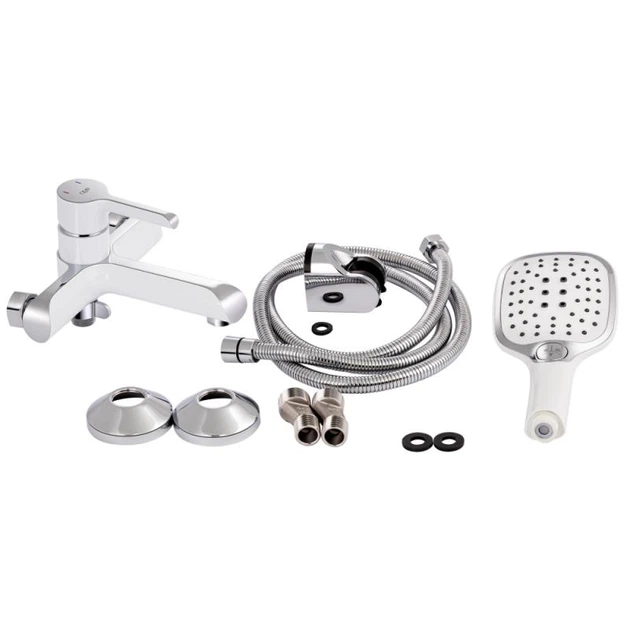 Смеситель для ванны Qtap Grand (c душевым гарнитуром) QTGRAWCR006 Chrome/White - изображение 7