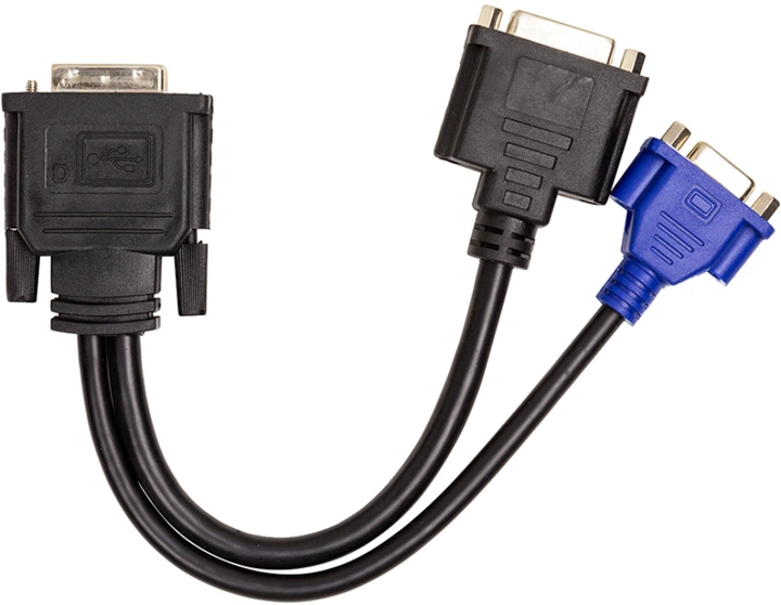 Переходник PowerPlant DVI-I (M) - DVI-D (F) + VGA (F) 0.3 м (CA912551) - изображение 2