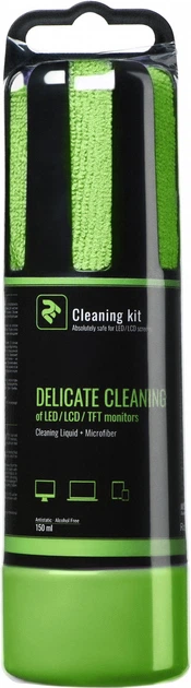 Набор для чистки 2E 150 мл Liquid for LED/LCD + салфетка Green (2E-SK150GR) - изображение 2