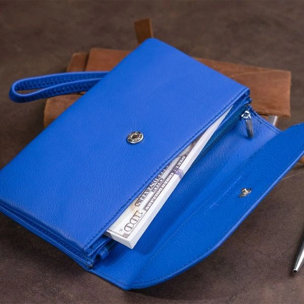 Женский кожаный кошелек ST Leather 19319 Синий - изображение 6