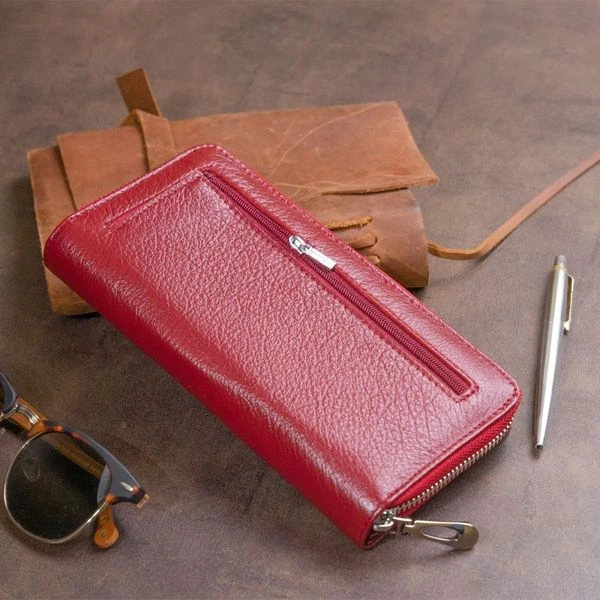 Женский кожаный кошелек ST Leather 19307 Бордовый - изображение 5