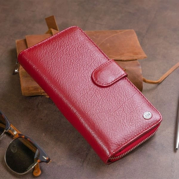 Женский кожаный кошелек ST Leather 19307 Бордовый - изображение 7