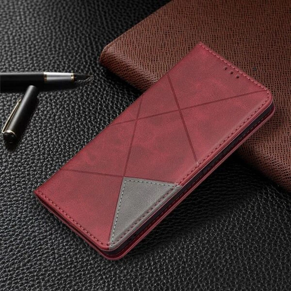 Чехол-книжка с кармашками UniCase Geometric Pattern для Samsung Galaxy A32 (А325) - Red - изображение 5