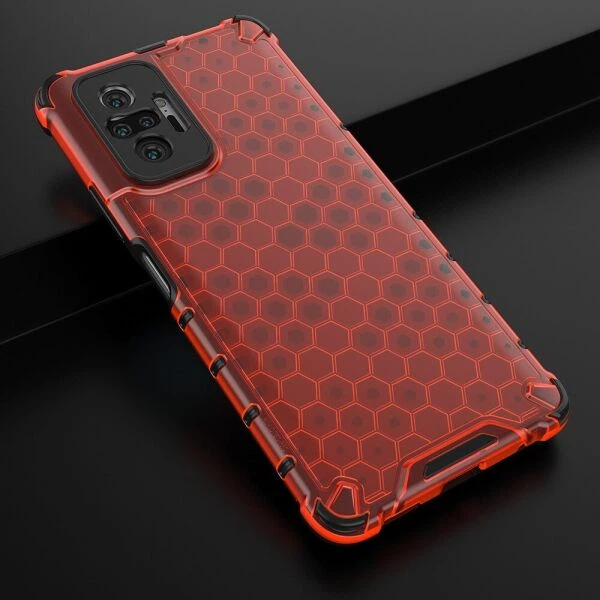 Защитный чехол Deexe Honeycomb Series для Xiaomi Redmi Note 10 Pro - Red - изображение 3