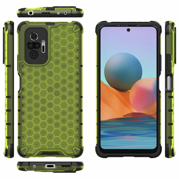 Захисний чохол Deexe Honeycomb Series для Xiaomi Redmi Note 10 Pro - Green - зображення 2