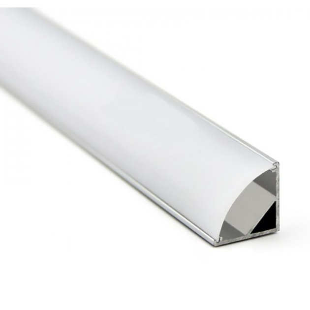 Комплект алюминиевый профиль для светодиодной ленты угловой матовый с .