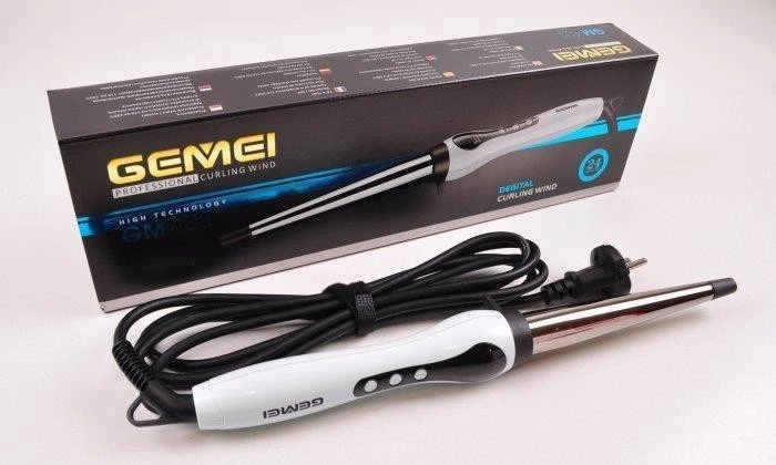 Професійна конусна плойка для локонів Gemei GM-403 Pro Black - зображення 6