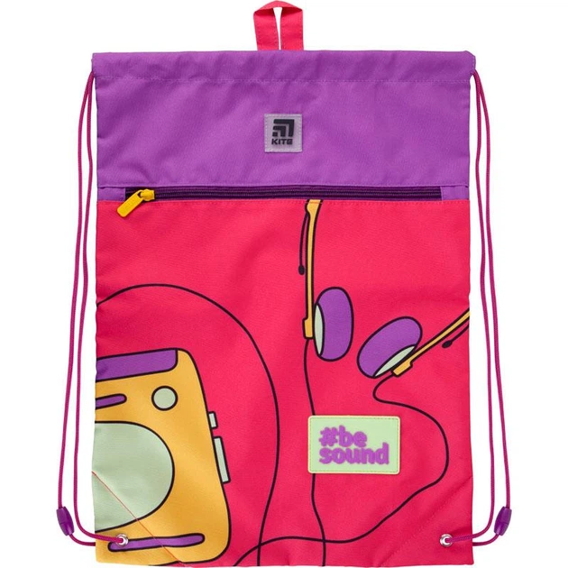 Сумка для обуви с карманом Kite Education Be sound (K21-601L-22) 128 г 49x36 см розовый, фиолетовый - Фото 1 Сумка для обуви с карманом Kite Education Be sound (K21-601L-22) 128 г 49x36 см розовый, фиолетовый - изображение 1