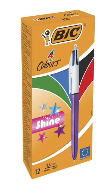 Ручка Bic 4 in 1 Colours Shine Purple фиолетовая (bc951351) - Фото 2 Ручка Bic 4 in 1 Colours Shine Purple фиолетовая (bc951351) - изображение 2