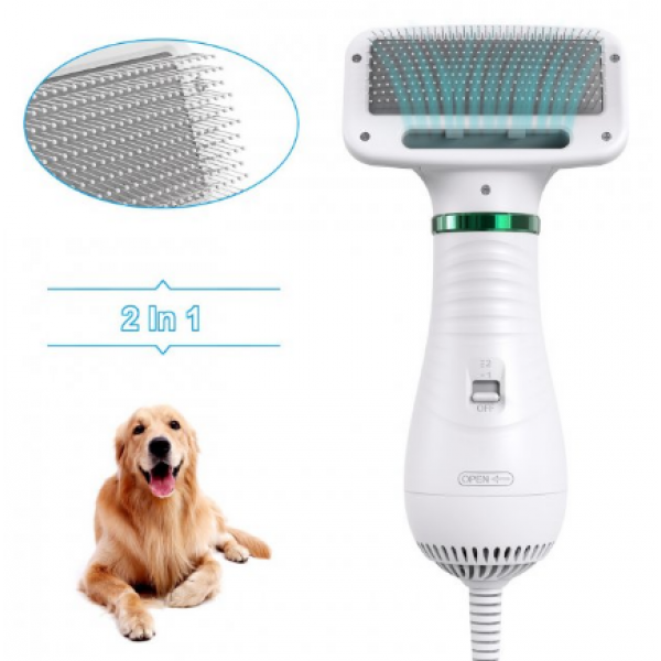 Фен для собак та котів щітка PET Grooming Dryer Гребінець для вовни та грумінгу тварин 2В1 LLD-75 - зображення 3
